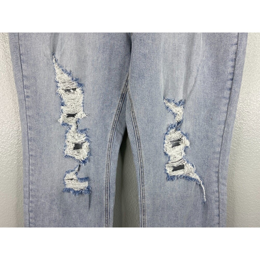 Risen Women 1XL Jeans Boyfriend Fit Straight Leg Distressed Light Wash NWT - Picture 3 of 16